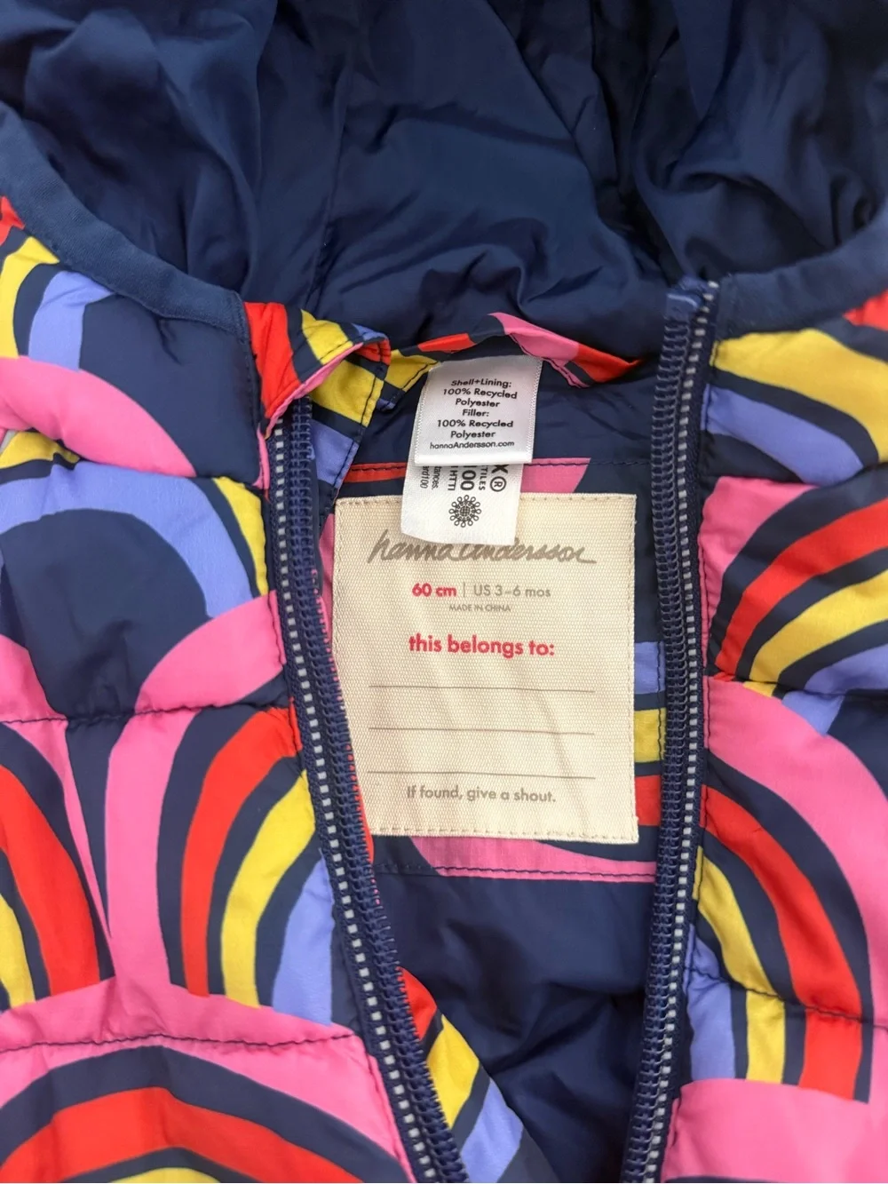 Hannah Andersson Printed Baby Snowsuit in Hello Rainbow